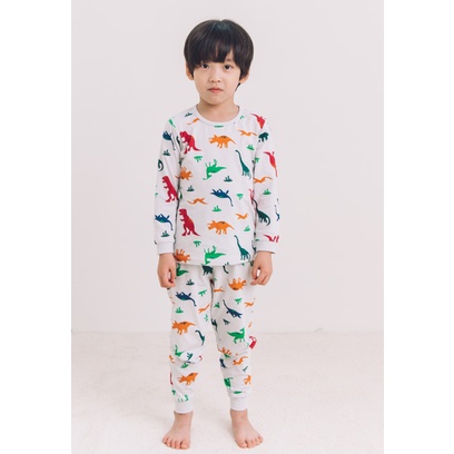 Bộ pijama dài tay bé trai Jelly Dinosaur 100% Cotton – Olomimi Hàn Quốc