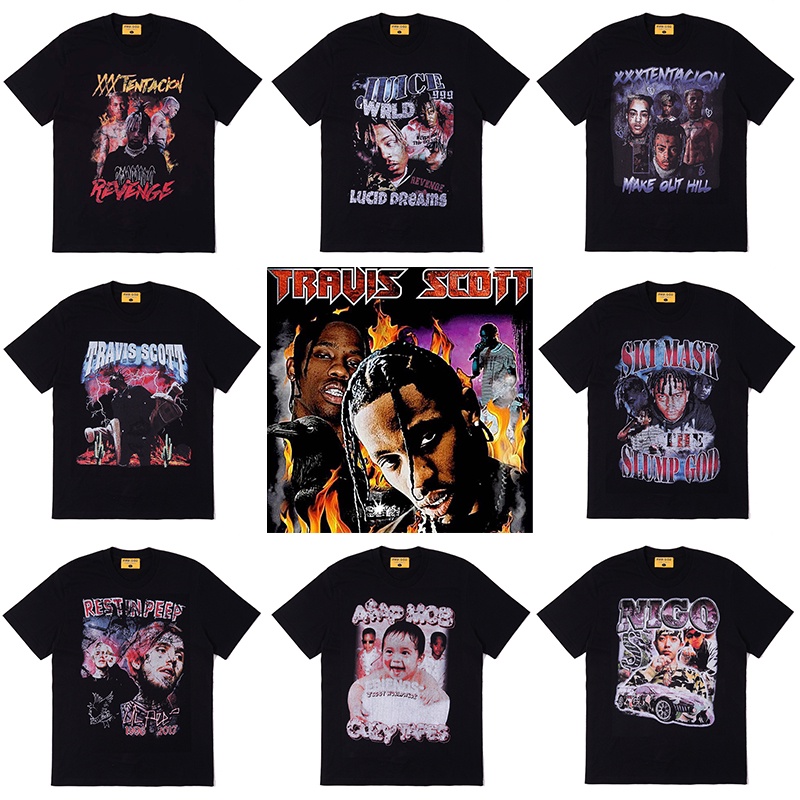 Áo Thun In Hình Travis Scott Eminem LiL Peep Xxxtentacion Tupac 2pac Cá Tính