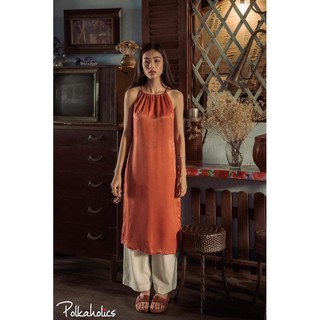 (SALE) Áo Dài Cách Tân Yếm Cổ Thắt Nơ POLKAHOLICS Yếm Lan