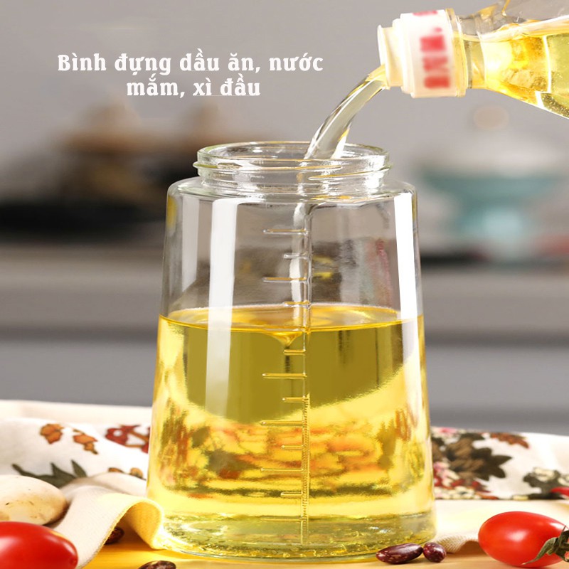 Bình Đựng Dầu Ăn, Chai Đựng Dầu Ăn, Nước Mắm, Nước Tương Thủy Tinh PAPAA.HOME