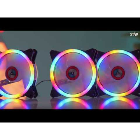 Quạt Tản Nhiệt - Fan Led RGB Cắm nguồn trực tiếp không qua HUB WM Star V8 - Fan Coolmoon S2 - Fan Led 33 Bóng