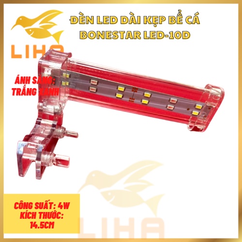 Đèn Led Dài Kẹp Bể Cá Bonestar D10 (4W-14.5cm) - Ánh Sáng Trắng Xanh