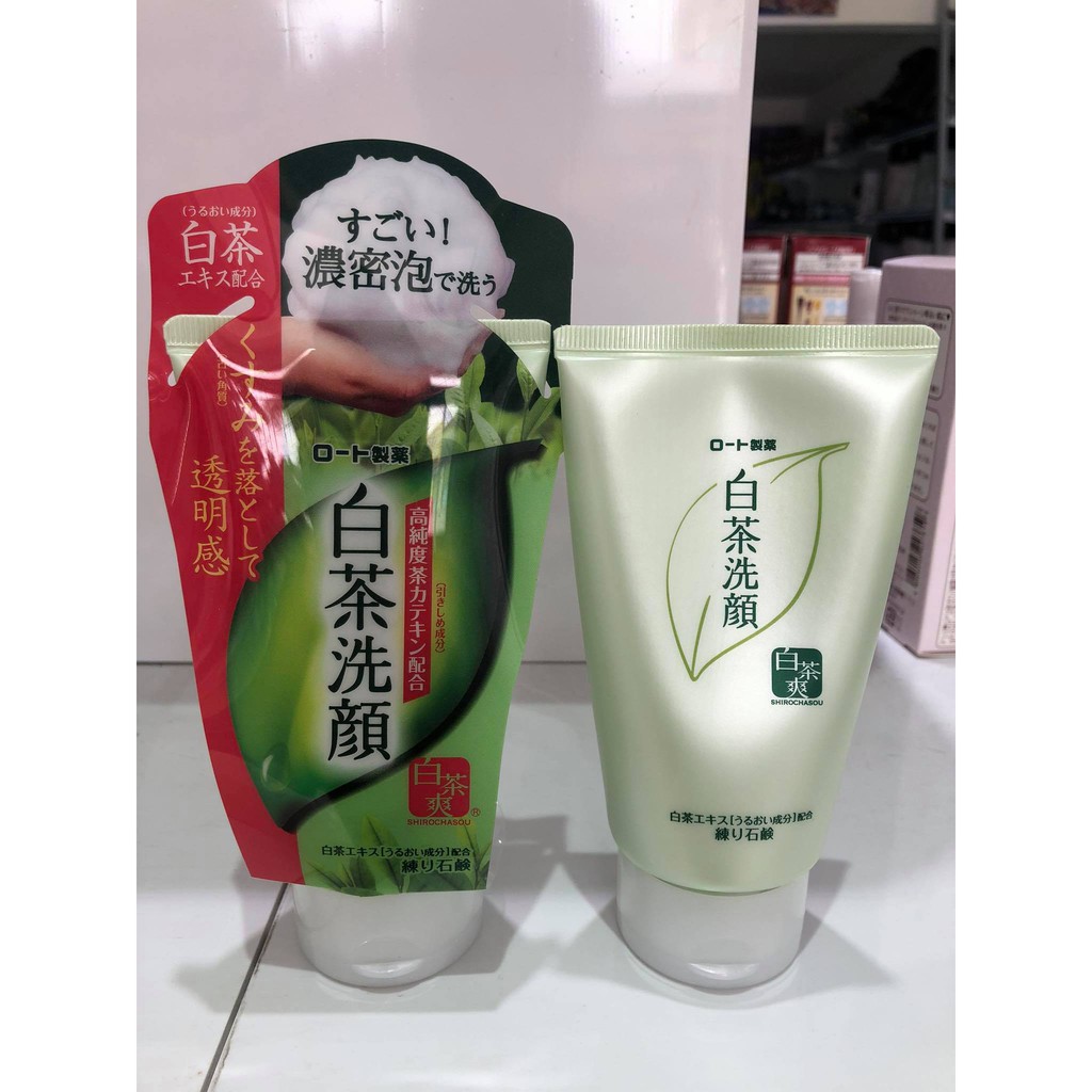 Sữa rửa mặt trà xanh ⚡ SALE SẬP SÀN ⚡ Sữa rửa mặt Rohto Shirochasou Green Tea Foam 120g Nhật Bản, sạch da dưỡng ẩm