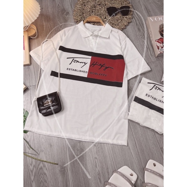 Áo polo TÔ MY cổ trắng