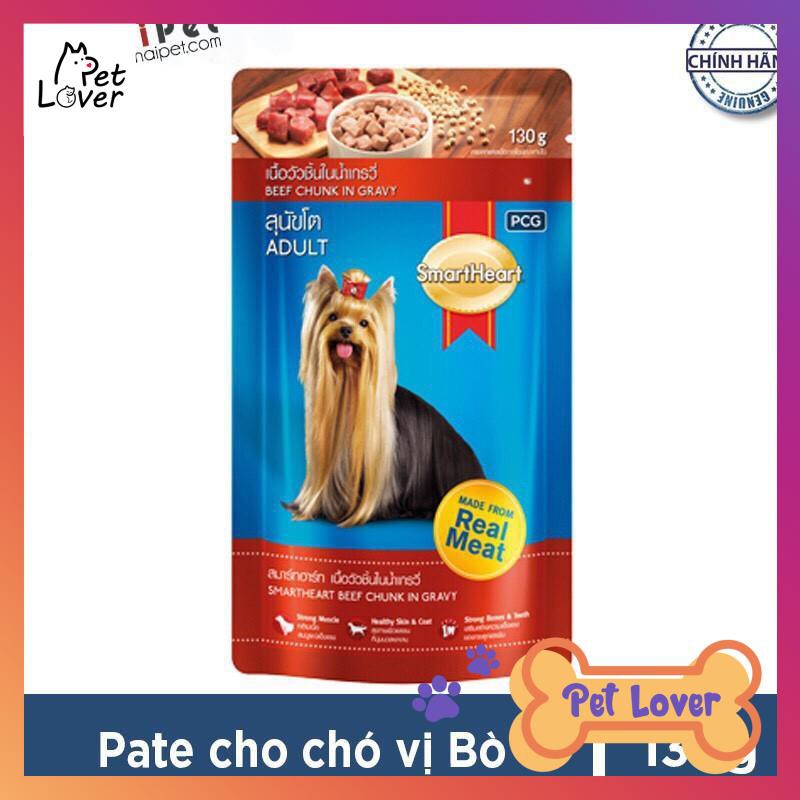 Thức Ăn Dinh Dưỡng Cho Chó Xốt Vị Bò Gà Gan Nấu Đông Smartheart 130g _Petlover