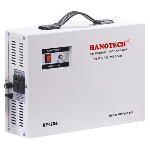 Lưu điện cho cửa cuốn; tích điện cho cửa cuốn hanotech UP-1206 máy cũ main mạch zin máy ko kèm ắc quy