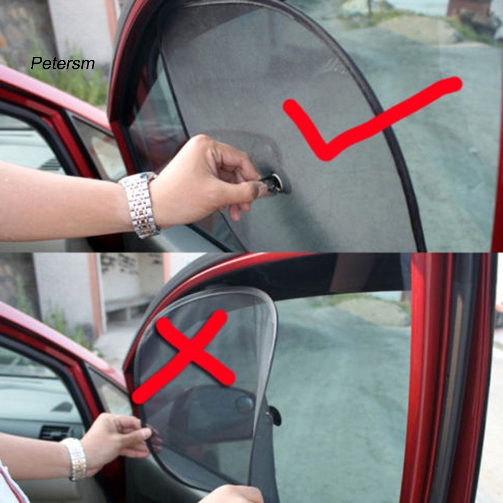 PST_2Pcs Car Side Window Sun Shade Visor Anti-UV Cover Baby Kids Shield Curtain Mesh