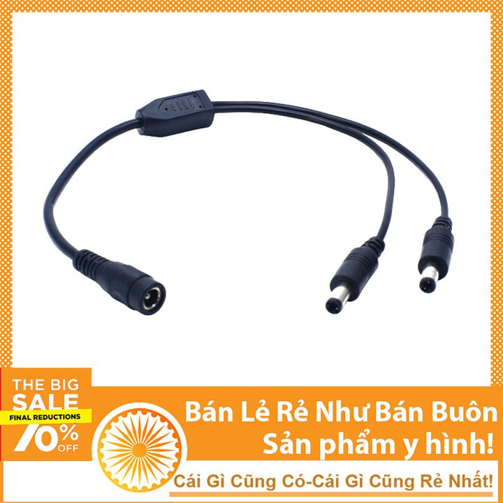 Dây Chia Nguồn Diện DC 1 Ra 2 Đầu 5.5x2.1mm