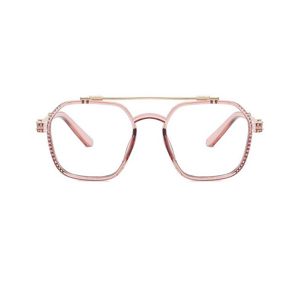 Mắt Kính Gọng Vuông Đôi Bằng Kim Loại Trong Suốt Chống Bức Xạ Dành Cho Nam Nữ