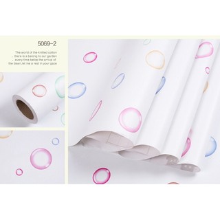 Decal giấy dán tường bong bóng trắng