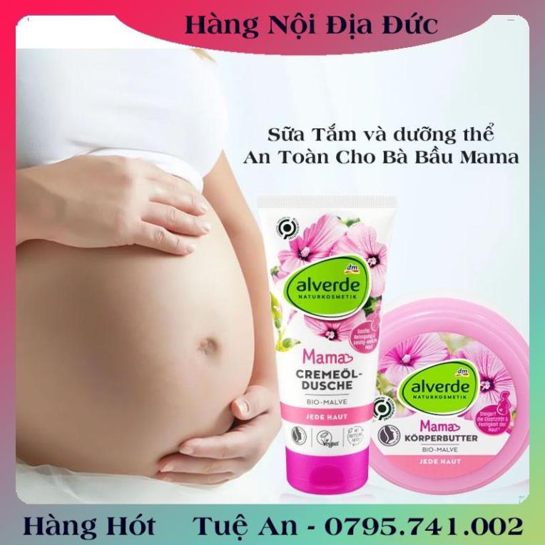 Sữa tắm và dưỡng thể Alverde Mama cho bà bầu và sau sinh của Đức - Đủ Bill .