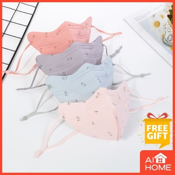 [Hàng mới về] Khẩu trang cotton dày thoáng khí in họa tiết hoạt hình có thể tái sử dụng
