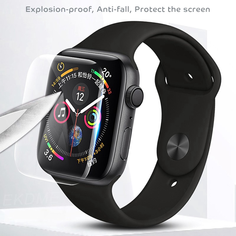 Kính Cường Lực Cong 3d 38-44mm 9d Bảo Vệ Màn Hình Cho Apple Iwatch 4 1 2 3 Series