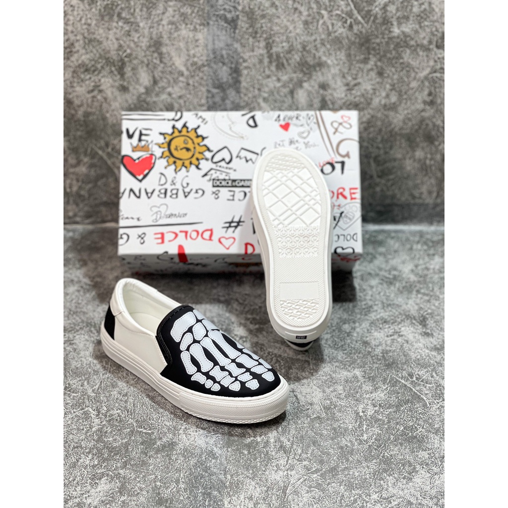 Giày Slipon nam Amiri Giày Lười in hình Xương 3D, Mẫu Hot 2022 From đẹp đễ phối đồ ( Hàng cháy phố )