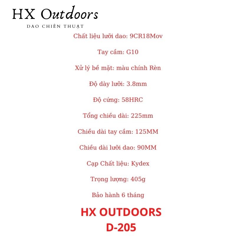 Hx Outdoors Karambit D-205 Dụng cụ sinh tồn đi rừng đi phượt dã ngoại chiến thuật sinh tồn