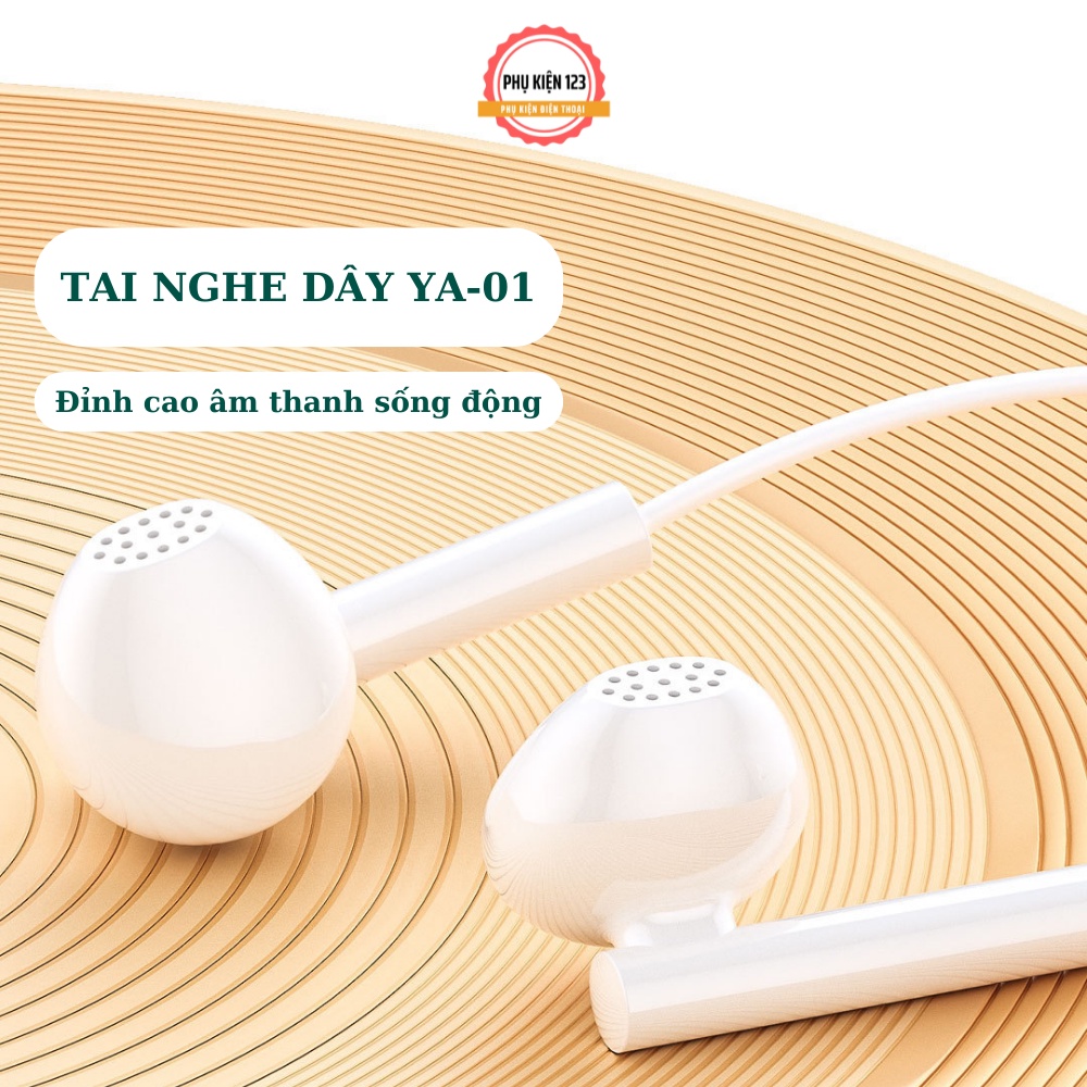 Tai nghe có dây Wekome YA-01 kiểu dáng earbud tích hợp đàm thoại, micro, âm thanh
