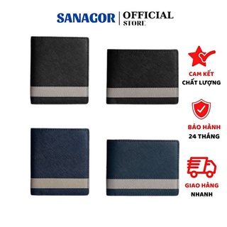 Ví Nam Da Bò Nhập Khẩu Thương Hiệu Sanagor Thiết Kế Phối Màu Nổi Bật SAFFIANO