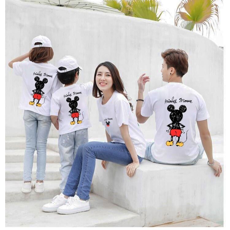 Hàng Có Sẵn Bộ Áo Thun In Hình Chuột Mickey Phong Cách Hàn Quốc Thời Trang Mùa Hè Mới Cho Mẹ Và Bé