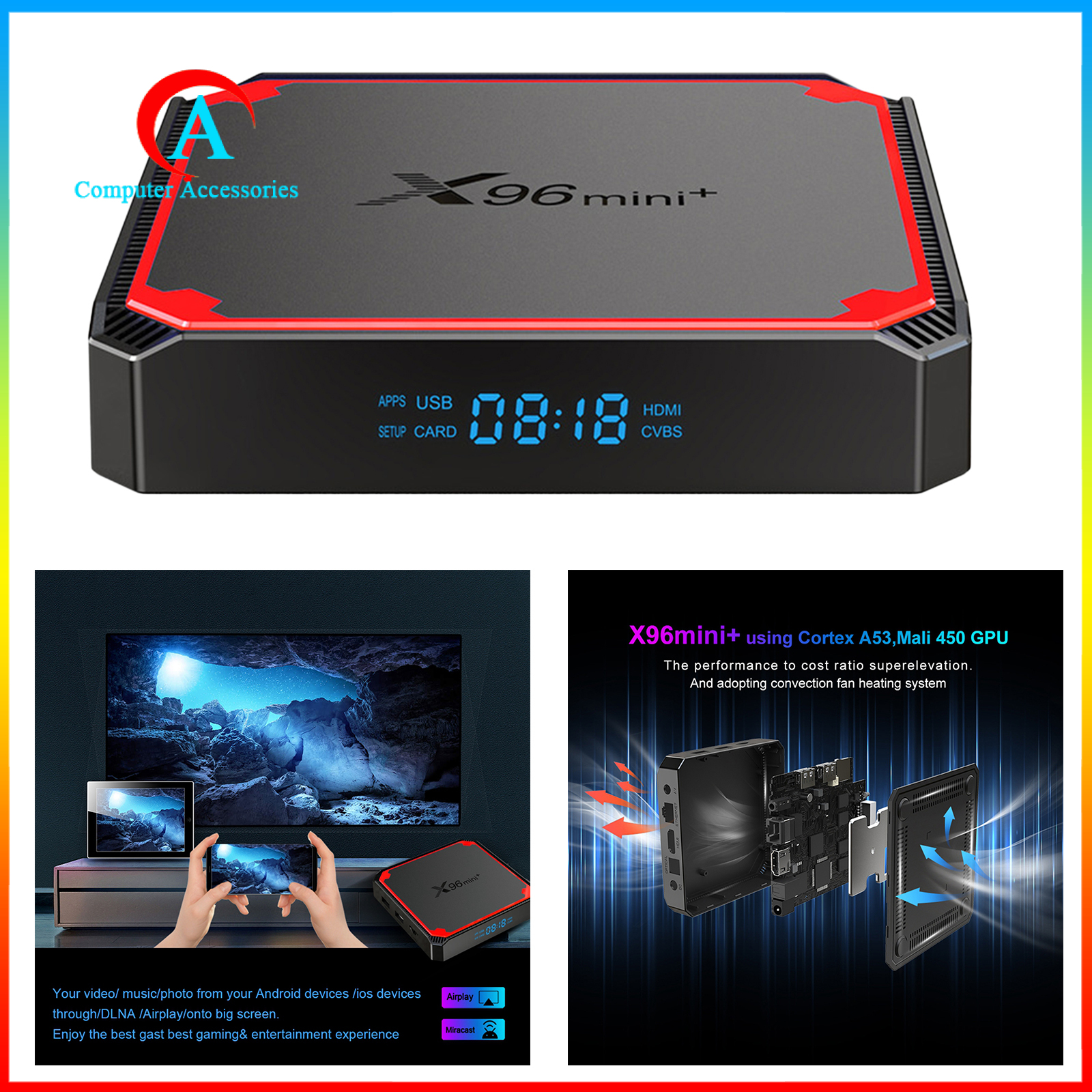 Tv Box X96 Mini + Android 4k Tv Set-Top Box