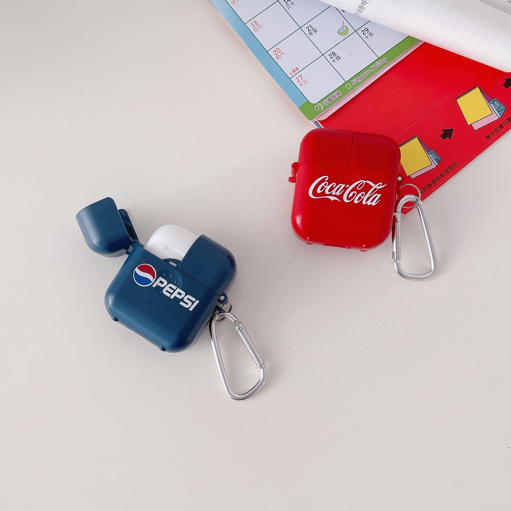 Vỏ Bảo Vệ Hộp Sạc Tai Nghe Bluetooth AirPods 1 2 pro 3 2021 gen3 Bằng PC Cứng Chống Rơi Hình Coca-Cola Sáng Tạo