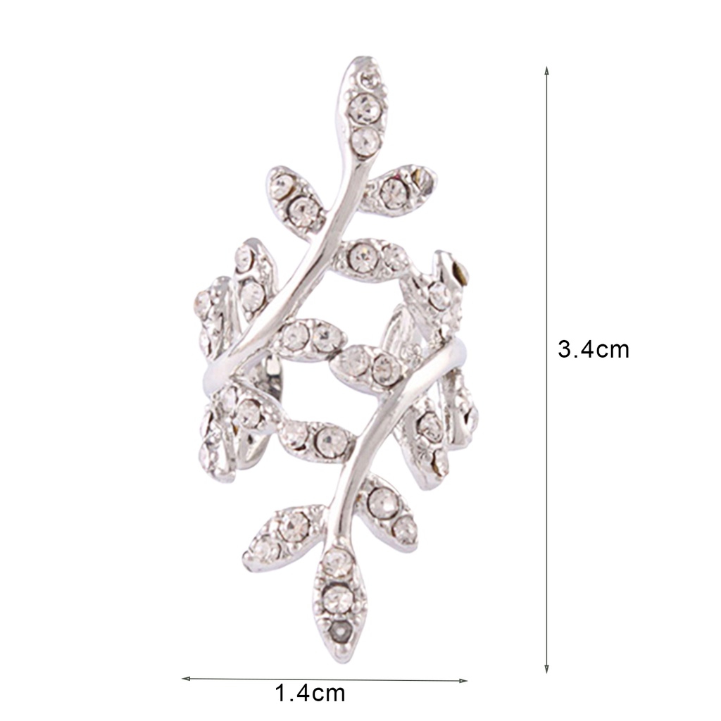 Khuyên vành tai đơn thiết kế hình lá cây lạ mắt cá tính sang trọng dành cho nữ