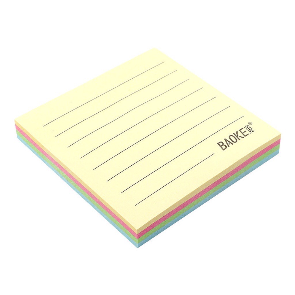 Giấy nhớ 3x3 có dòng kẻ 4 màu Pastel Baoke TZ6000