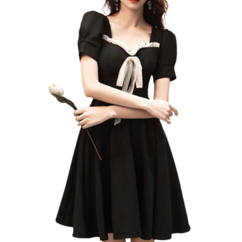 Đầm midi nữ tay phồng thời trang mùa hè phong cách Hàn Quốc