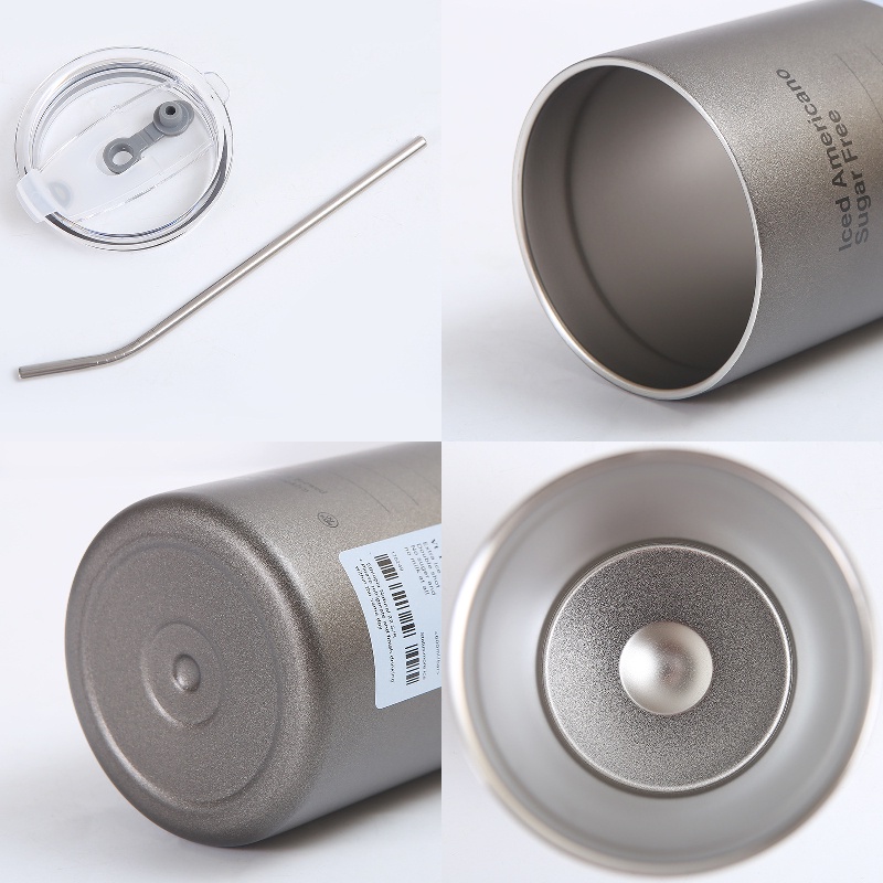 Ly Giữ Nhiệt Iced Americano Thép Không Gỉ. Cốc Giữ Nhiệt Cafe Inox 304 Có Ống Hút 300ml,600ml