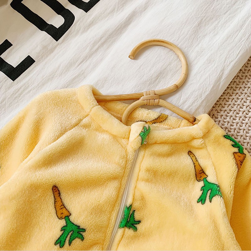 Jumpsuit tay dài hoạ tiết hoạt hình phong cách Hàn Quốc giữ ấm cho bé gái