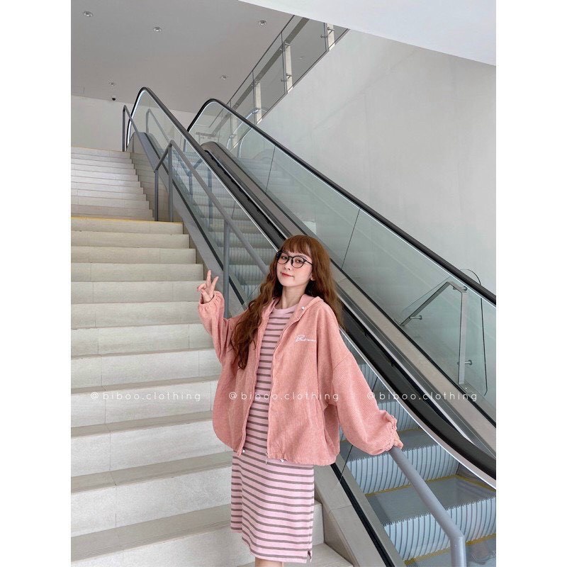 Áo Khoác Nhung Gân Nữ Form Rộng Thêu Chữ Siêu Xinh Thời Trang Giá Rẻ - TP142 [NewUnisex]