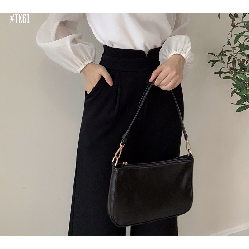 quần tây nữ dài ống suông màu đen Npshop