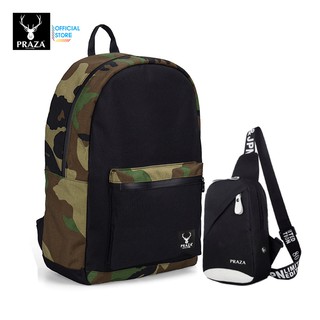Combo Balo Thời Trang Quân Đội & Túi Đeo Messenger PRAZA - (BL168&DC092)