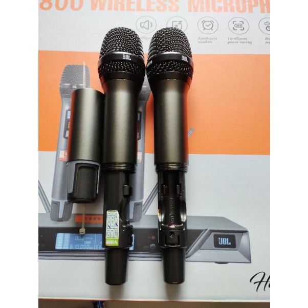 MICRO KHÔNG DÂY JBL VM800  ĐEN BÓNG  - Mic cảm ứng nhiệt tự ngắt và cảm biến gia tốc