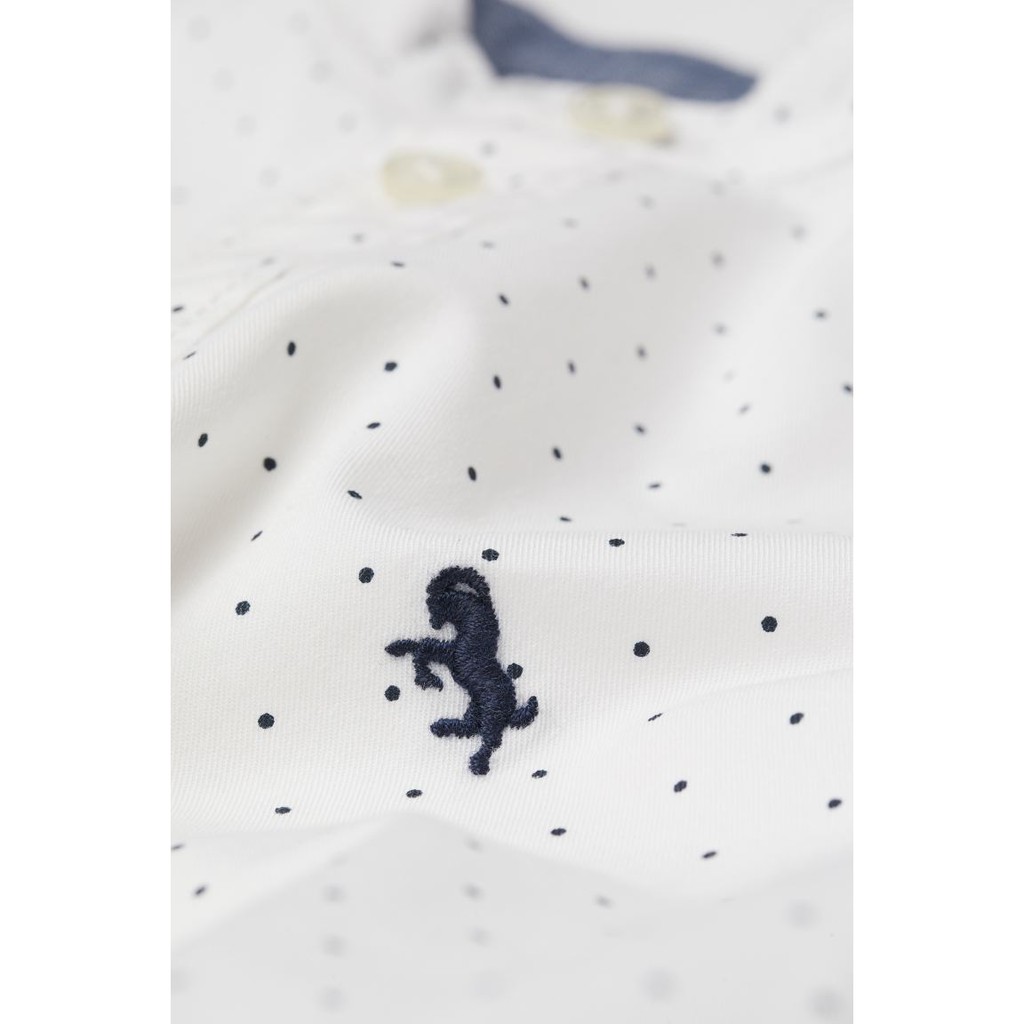 Áo somi trắng chấm bi HM H&amp;M_hàng chính hãng authentic