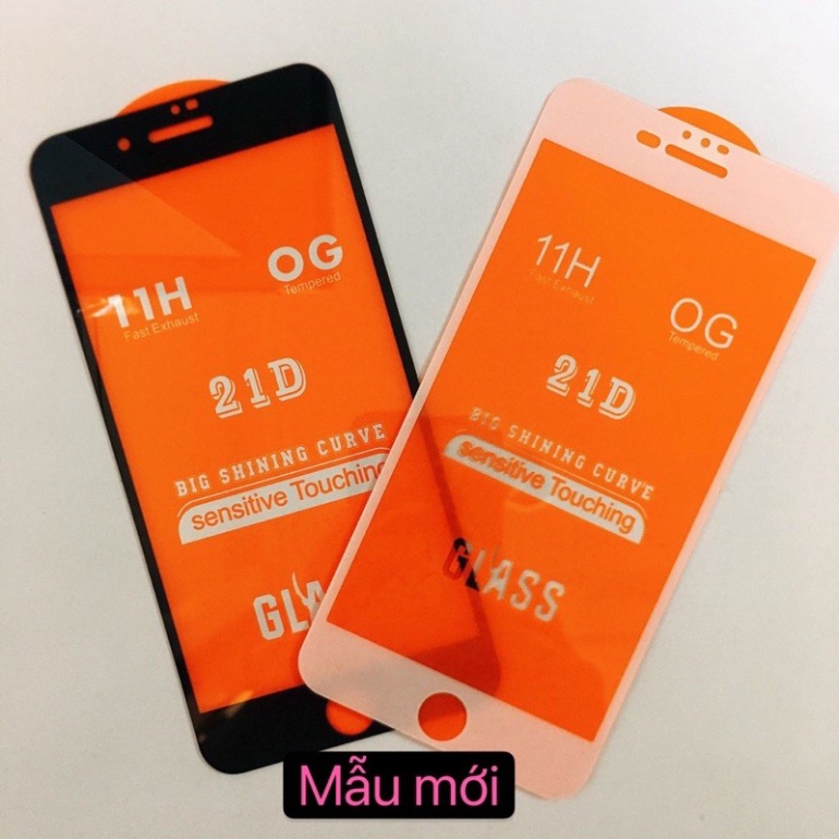 Kính Cường lực full iphone 21D full màn 6,6s,7,8,7P,8P,X,XR,XSMAX,11,11PRO,11PROMAX,12,13 PROMAX...