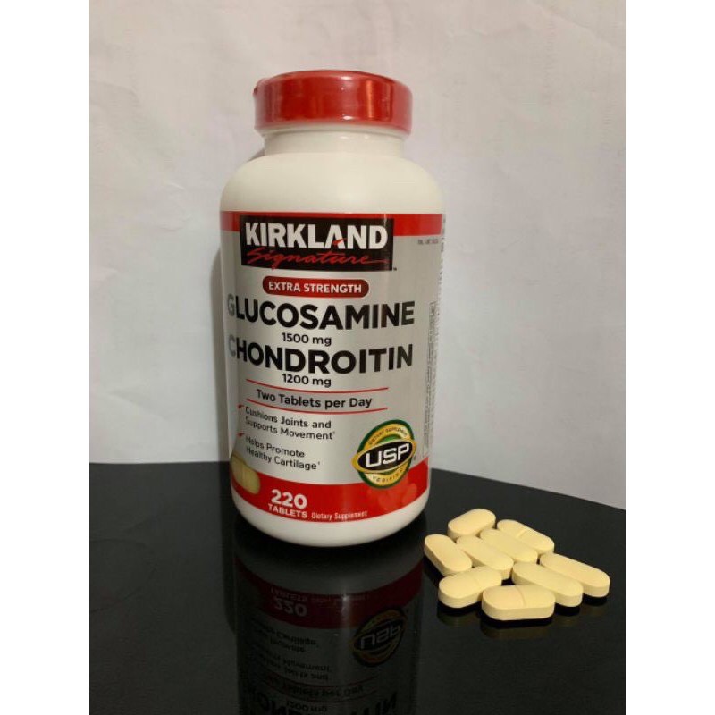Viên uống bổ khớp Kirkland Glucosamine 1500mg & Chondroitin 1200mg loại 220 viên