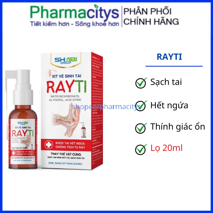 Xịt vệ sinh tai Rayti lọ 20ml