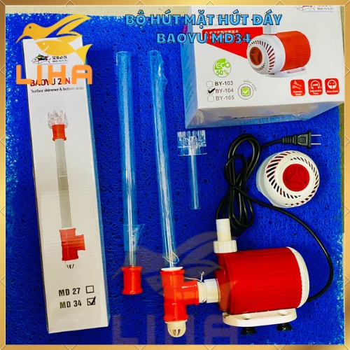 Bộ Hút Mặt Hút Đáy Dòng Bơm Baoyu BY-102 đến BY-107 Cho Bể Cá