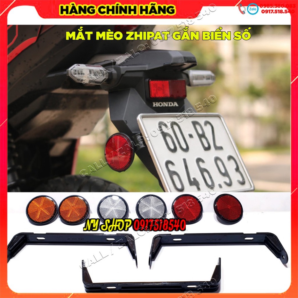 BỘ 4 MẮT MÈO PHẢN QUANG ZHIPAT TRƯỚC SAU ( TÙY CHỌN MÀU MẮT VÀ MÀU MẮT ) GẮN HONDA, YAMAHA Ảnh thật Sp