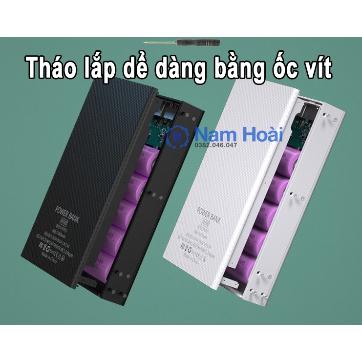 Box sạc dự phòng không dây 5 cell pin 18650 CX5-Qi(CHƯA CÓ PIN)(Có thể