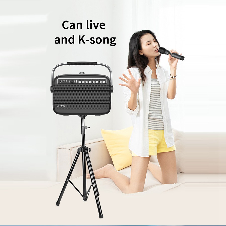 Loa  bluetooth karaoke K9 WKing, Loa kéo hát karaoke Công Suất lớn 100W  tặng kèm 2 micro, chất lượng âm thanh tuyệt đỉn