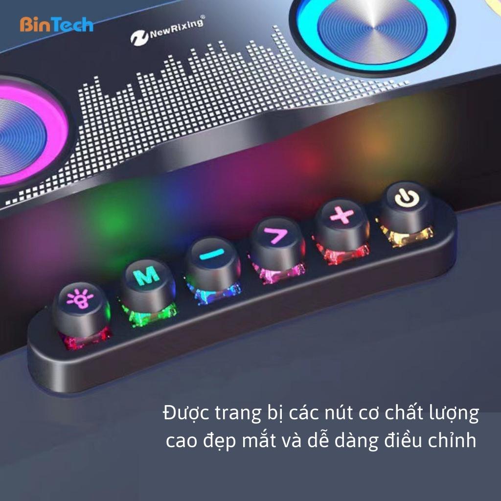 Loa bluetooth bass mạnh NR-555 BINTECH, loa nghe nhạc bluetooth công suất lớn, làm decor