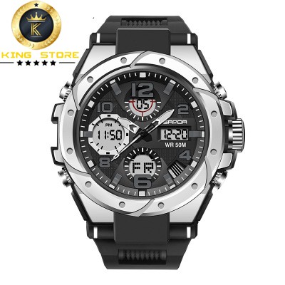 Đồng hồ nam sanda 6018 chính hãng , viền thép xoáy không gỉ , chống nước 50M-Gozid.watches