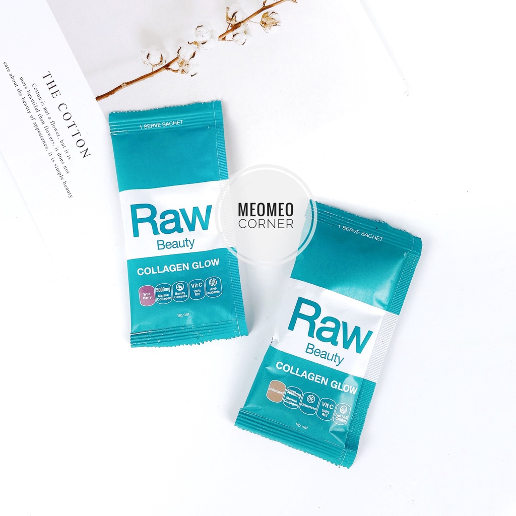 Bột Raw Collagen Glow Beauty 9g làm đẹp và cho làn da tươi sáng