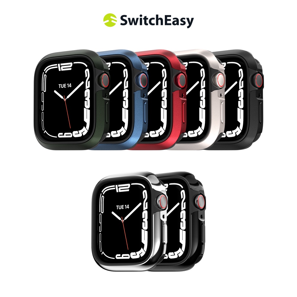 Vỏ Hợp Kim Nhôm + TPU 2 Trong 1 Bảo Vệ Cho Apple Watch Series 7 41MM / 45MM Sự Bảo Vệ