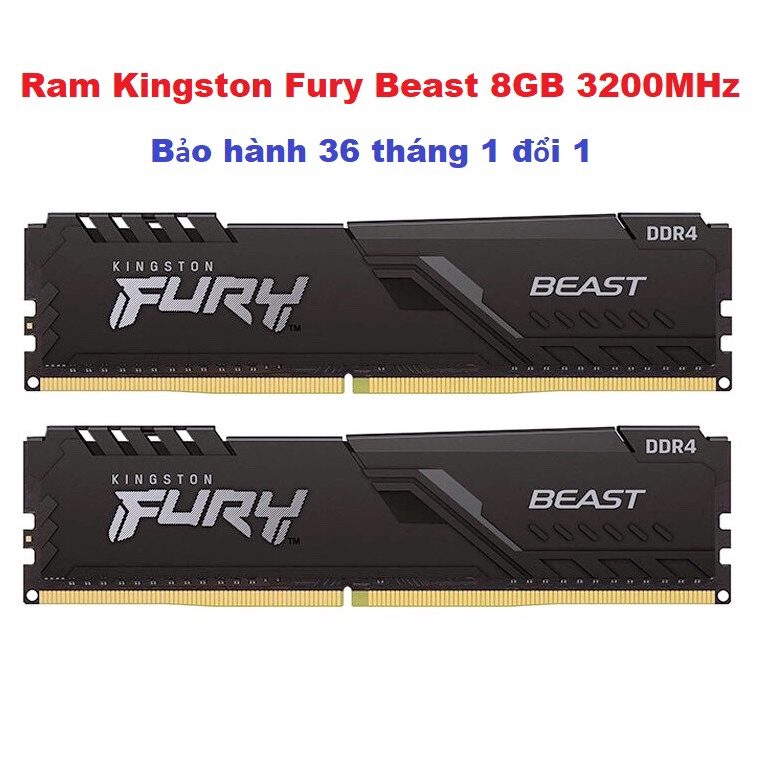 Ram Kingston Fury Beast 8GB DDR4 3200MHz KF432C16BB/8 - Bảo hành 36 tháng