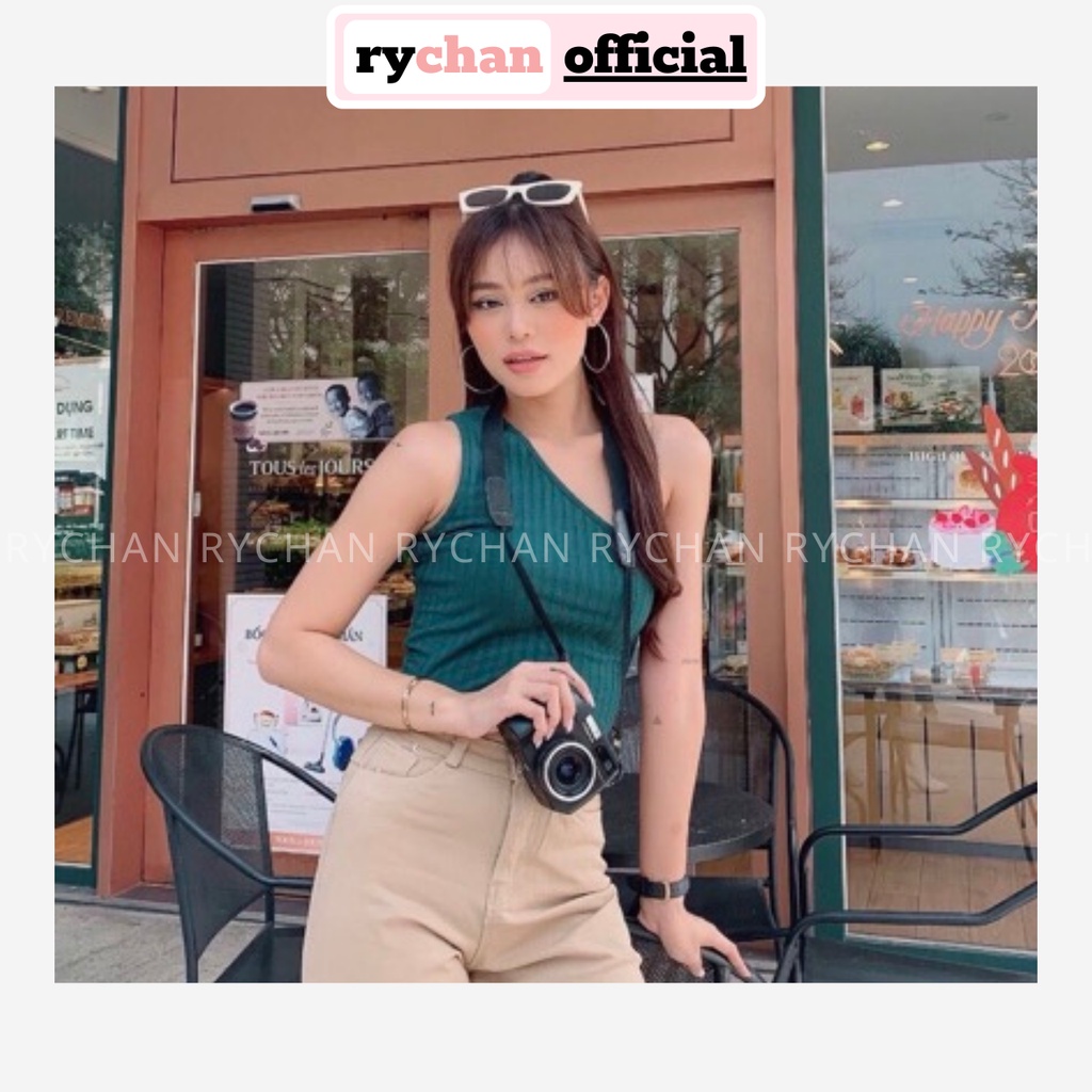Áo Croptop Lệch Vai Thun Gân 3 Màu - CR970