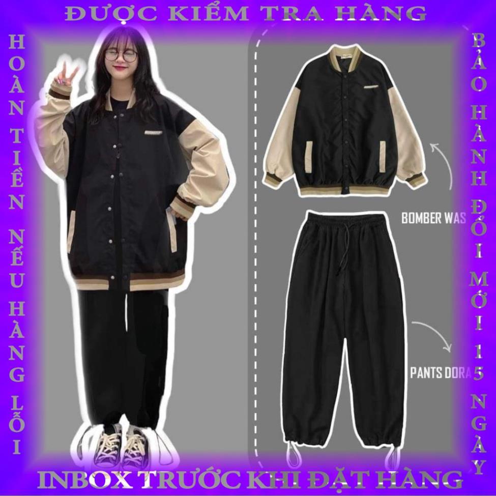 Áo Khoác Dù BOMBER WAS Form Rộng Tay Dài Ulzzang Unisex dongthao