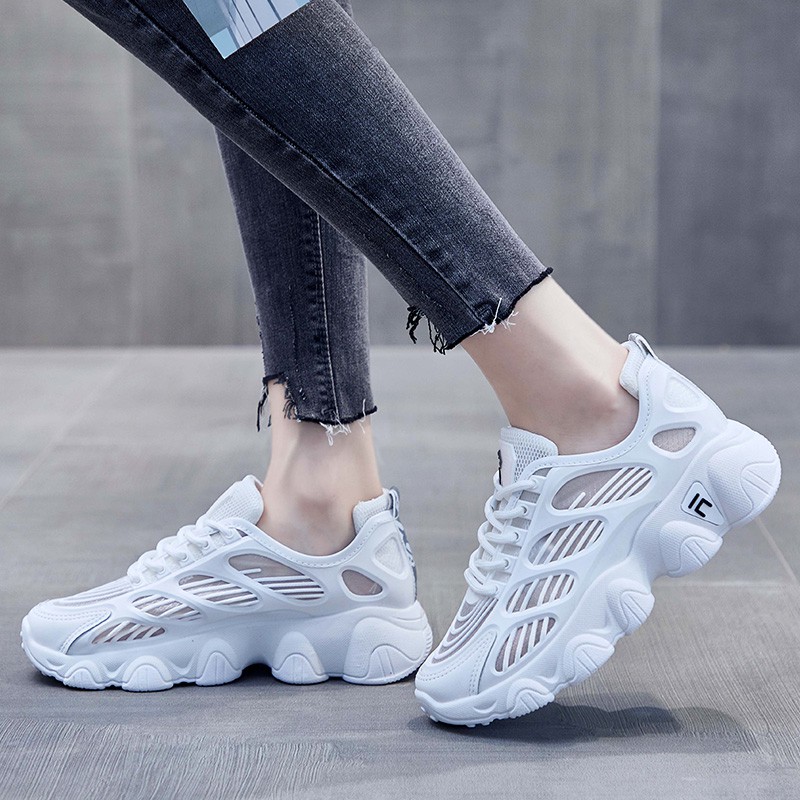 Giày thể thao/sneakers nữ phong cách Hàn Quốc màu trắng | BigBuy360 - bigbuy360.vn
