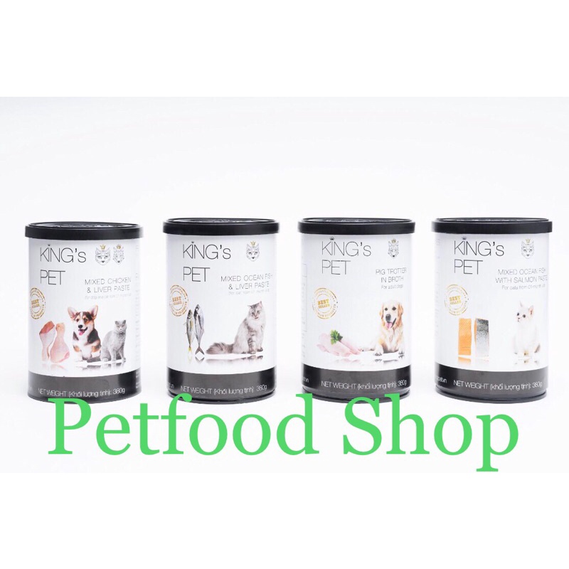 Pate Cá và Gà Hỗn Hợp Cho Chó Mèo King’s Pet lon 380g | Thức ăn chó mèo King Pet 380g